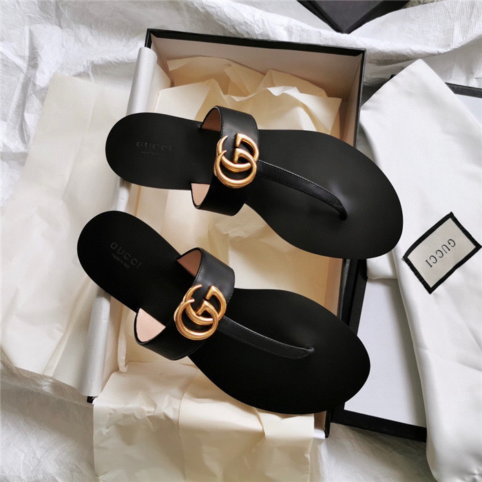 GUCCI 구찌 GG 마몬트 레더 쪼리 슬리퍼 G10050-4신상