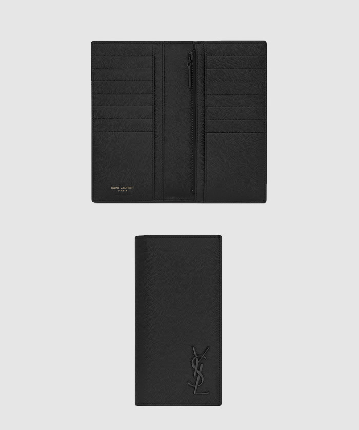 생로랑 카산드레 콘티넨탈 지갑 인 그레인 드 파우드르 엠보드 가죽 529981